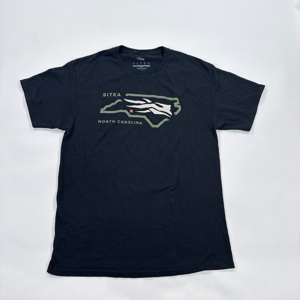 Sitka North Carolina Graphic Tee Mens Medium Black Cotton Blend Outdoor Hunting